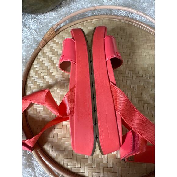 UGG Lenox Orange Coral Platform Ankle Strap Sandals Size 8 - Picture 6 of 10